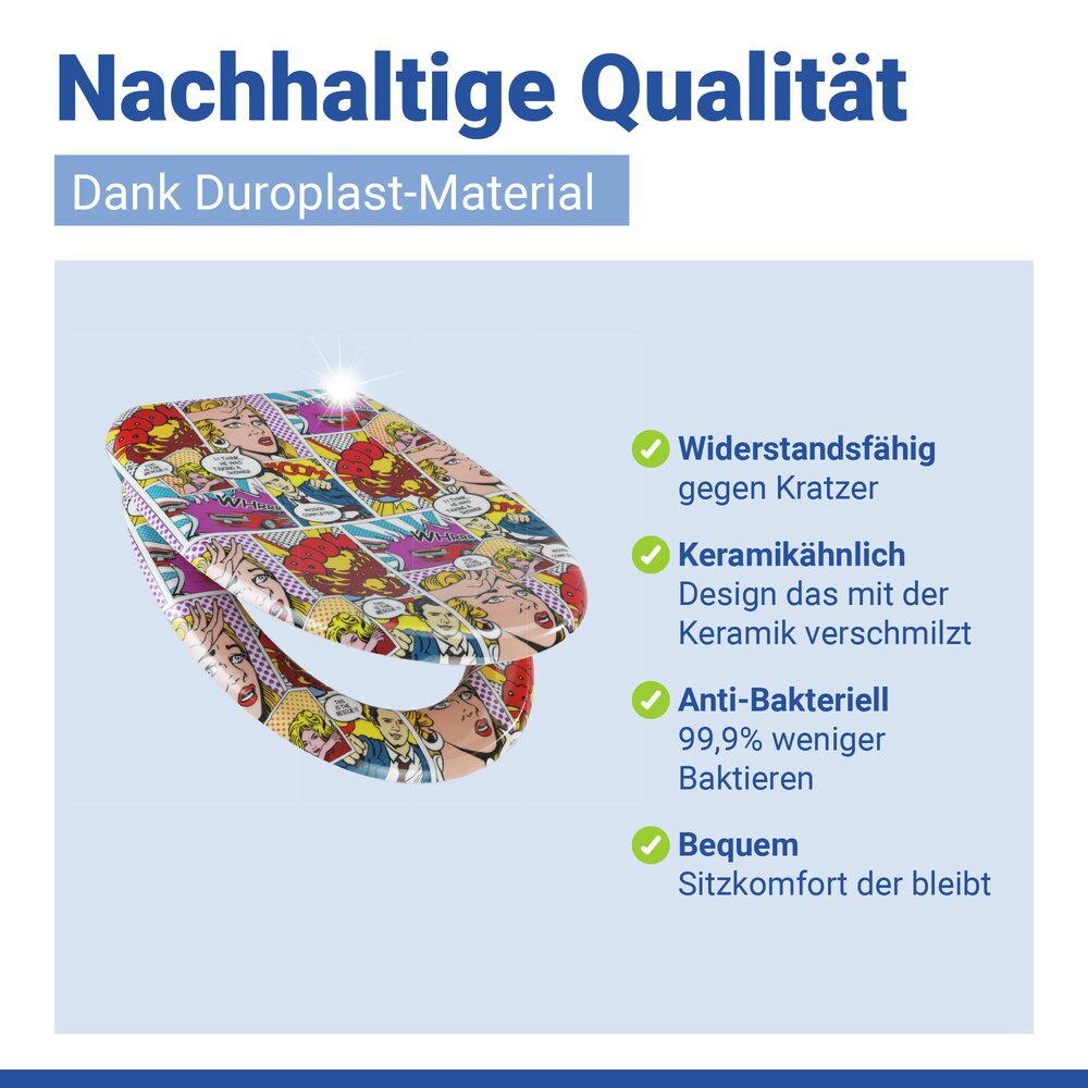 WC Sitz Mod. Pop-Art  Toilettendeckel mit Motiv und Absenkautomatik