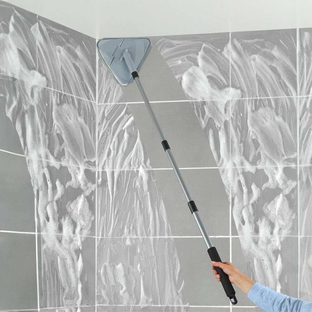 Vloerwisser Mod. Triangel, grijs, kunststof, telescopisch 56-122 cm, 24x76,5 cm