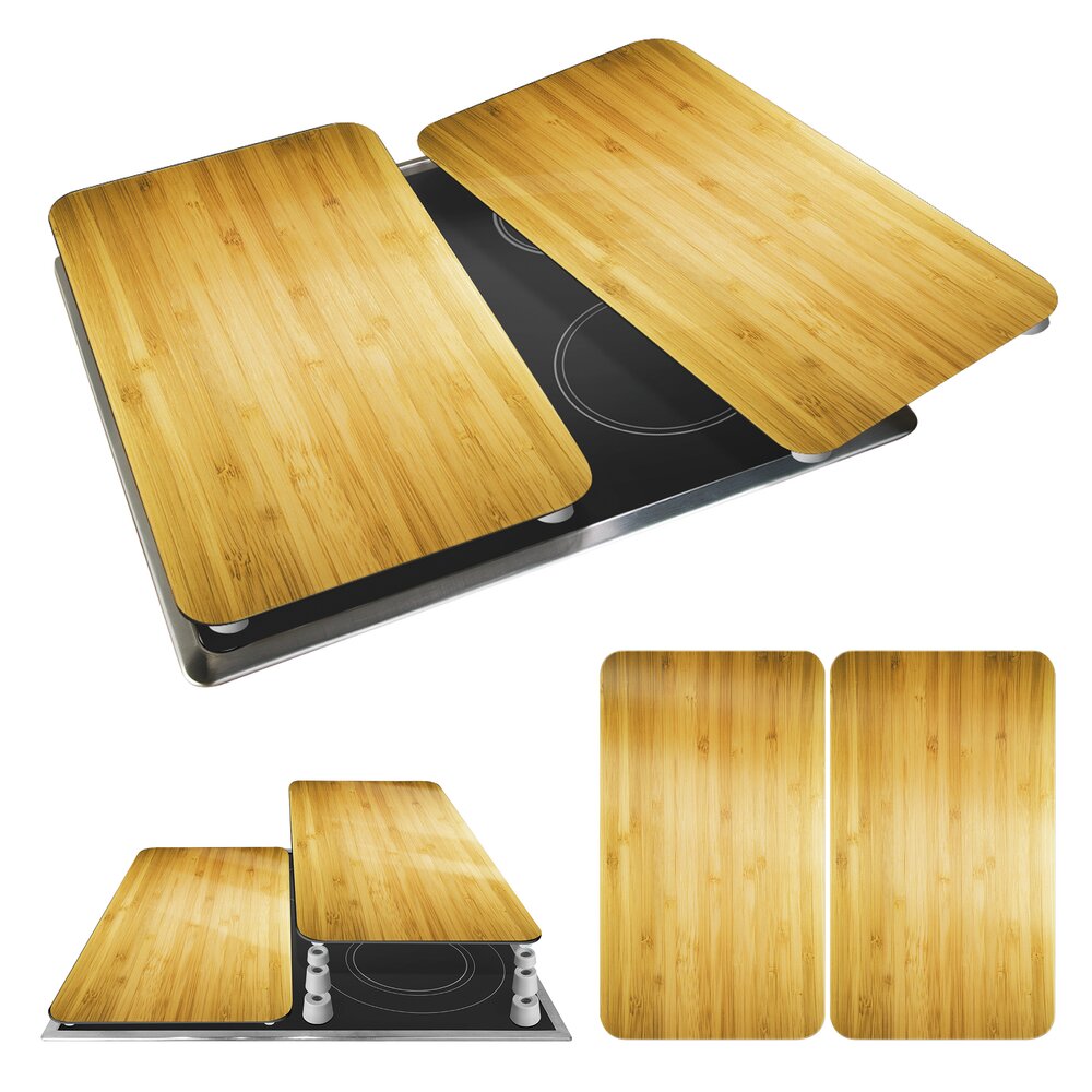 Plaque de Recouvrement Universelle Mod. Décor Bois, set de 2  pour tous les types de cuisinières