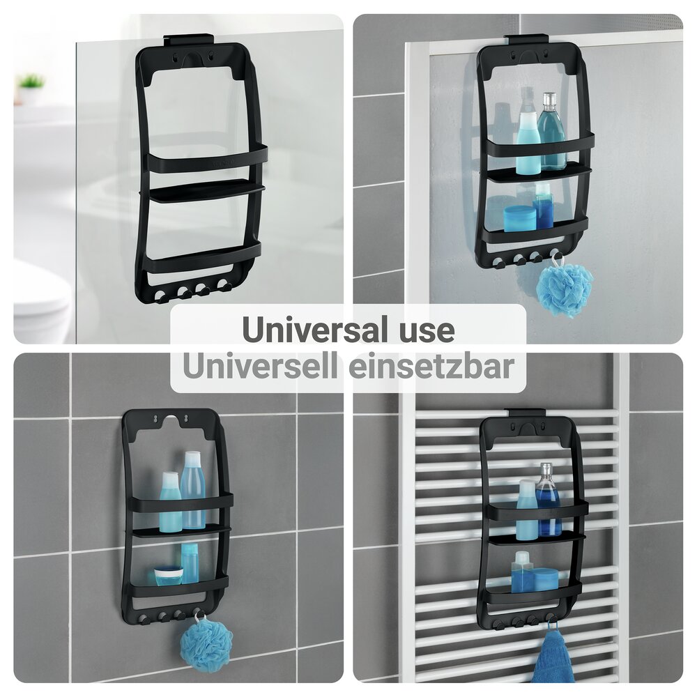 Badregal Mod. Universal, schwarz, Kunststoff, 26x54,5x11,5 cm  ohne Bohren montierbar