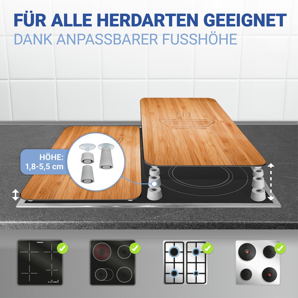 Herdabdeckplatte Universal Mod. Lunch, 2er Set  für alle Herdarten geeignet