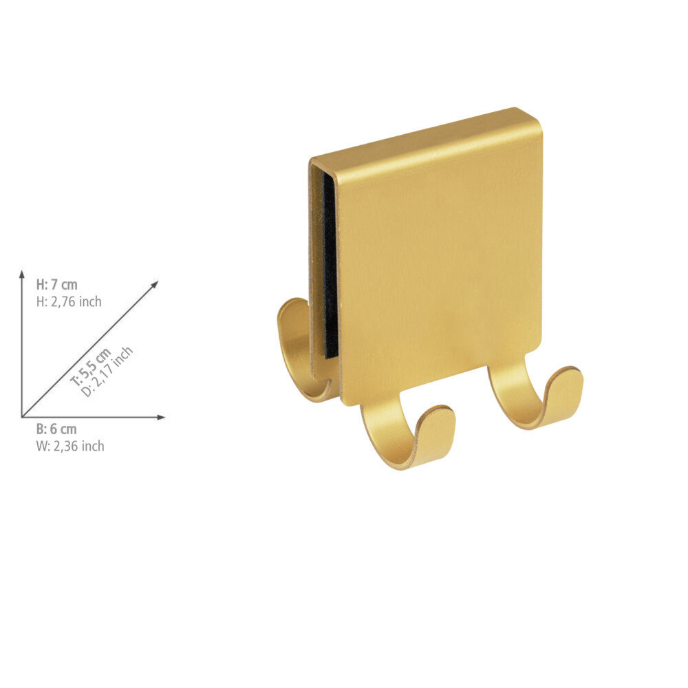 Doppel-Duschhaken Mod. Vieste Duo Gold  Edelstahl rostfrei, matt