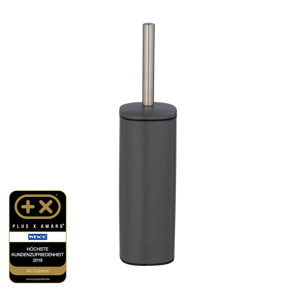 Brosse WC fermée, Acier, Gris, Alassio  en Acier gris