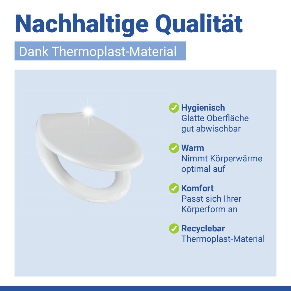 Premium WC-Sitz Mod. Ios  Thermoplast, Fix-Clip Hygiene-Befestigung