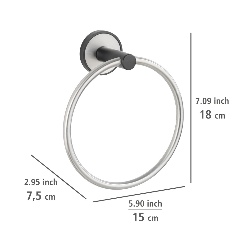 UV-Loc® Handtuchring Mod. Udine  Befestigen ohne Bohren mit innovativem Klebesystem