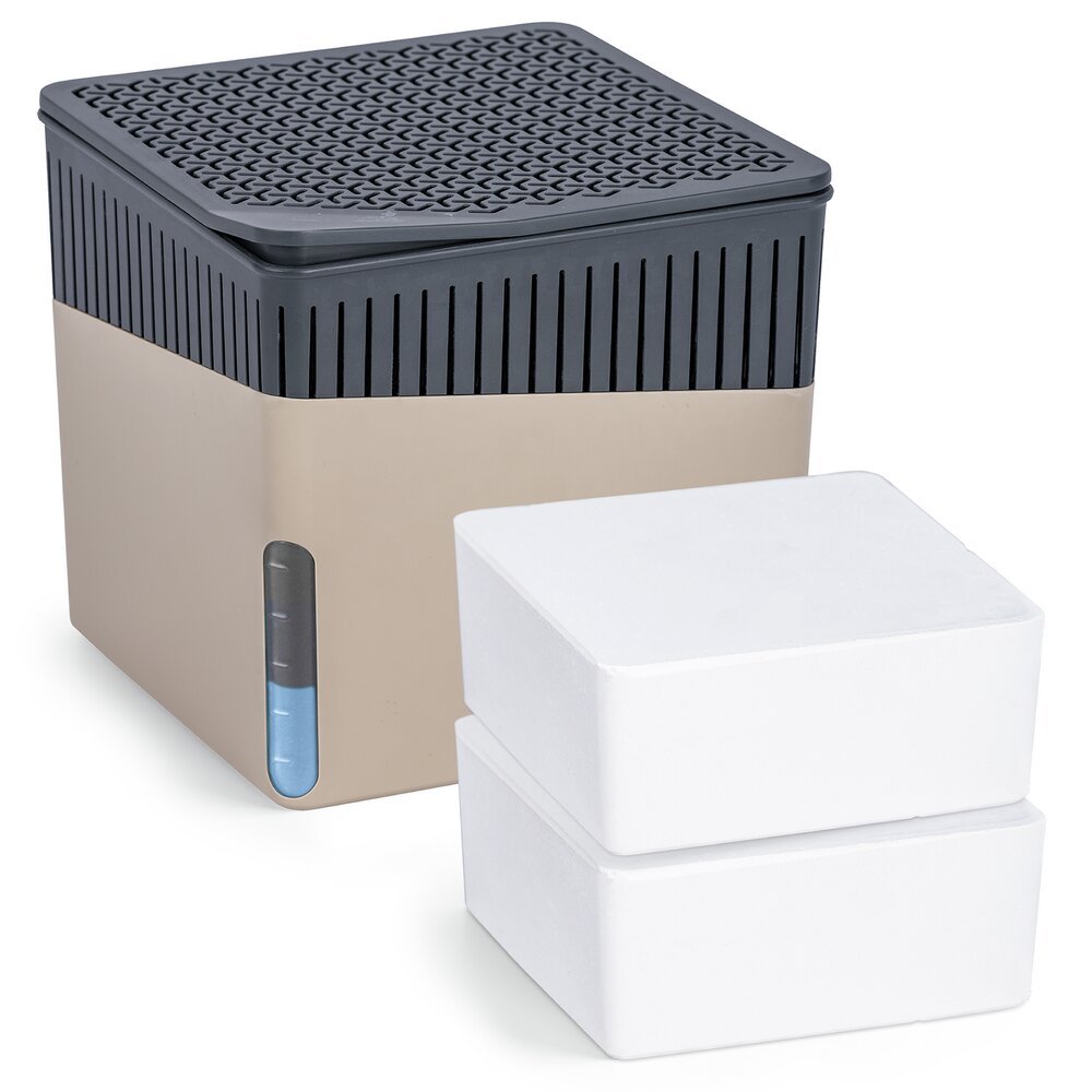 Luchtontvochtiger Mod. Cube Beige 1000 g en navulling