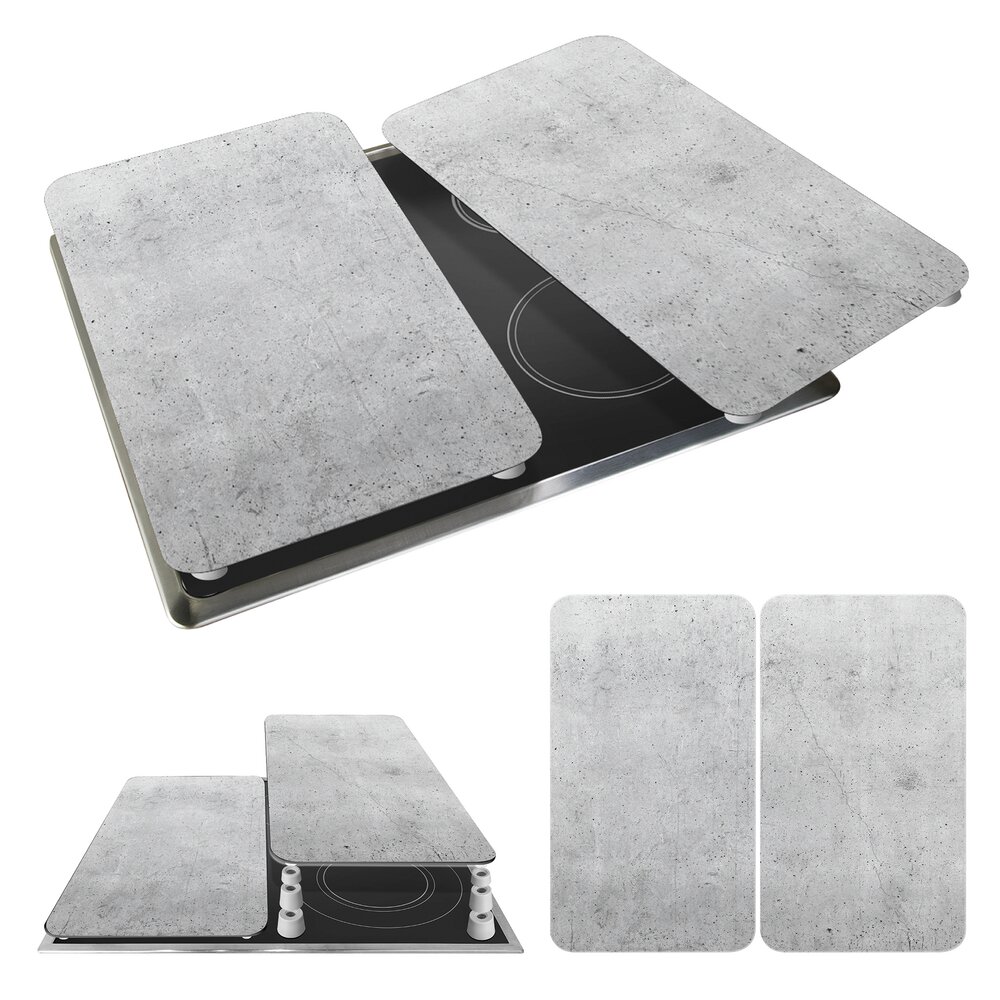 Herdabdeckplatte Universal Mod. Beton, 2er Set  für alle Herdarten geeignet