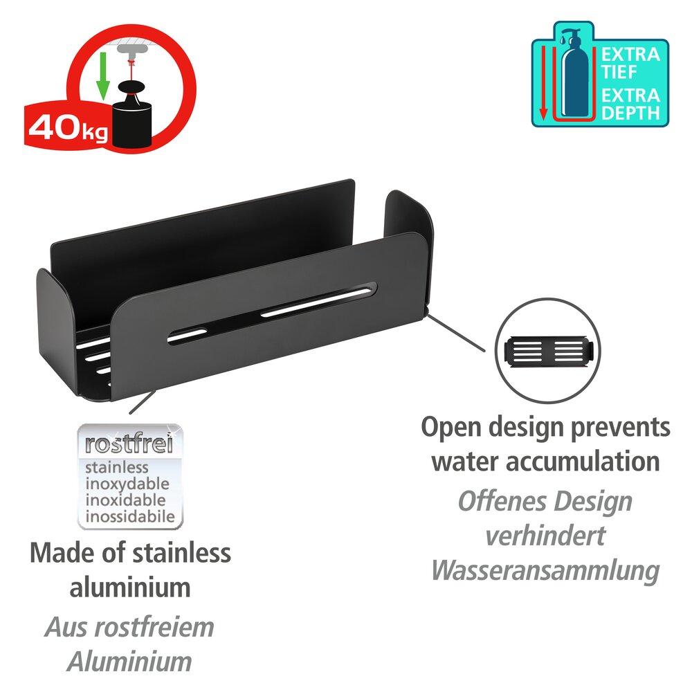 Turbo-Loc® Wandablage Mod. Bivio Black matt  aus Aluminium