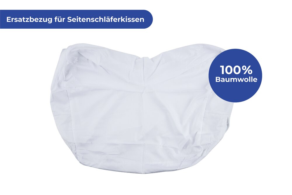 Ersatzbezug Seitenschläferkissen Baumwolle  Bezug mit Reißverschluss