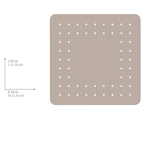 Duscheinlage Mod. Mirasol Taupe  54 x 54 cm