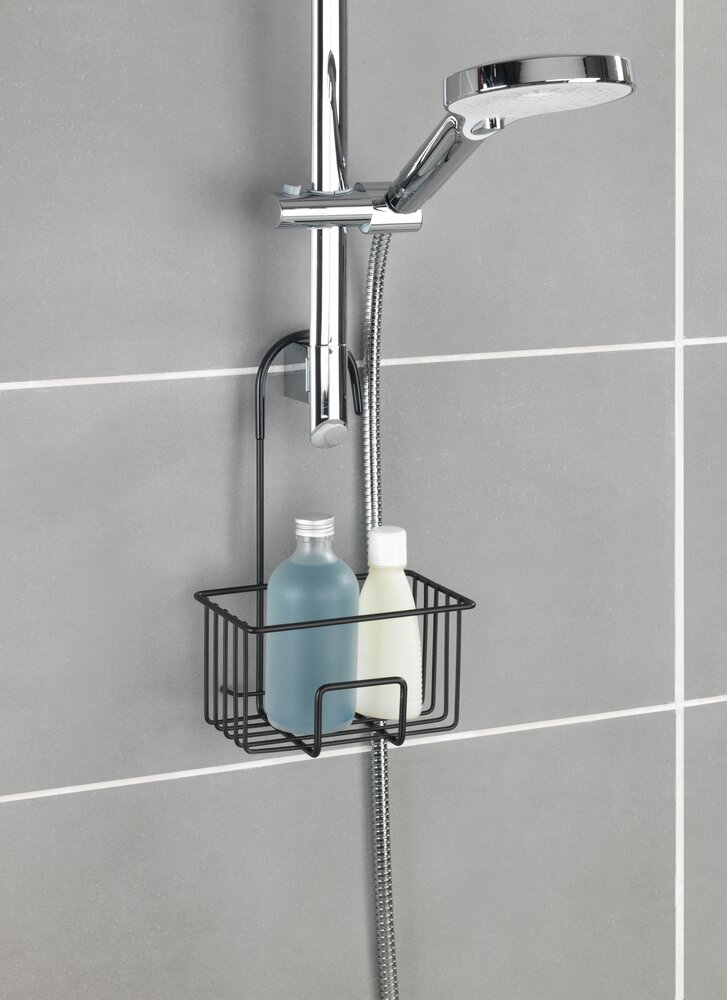 Caddie de douche Mod. Milito, noir, acier inoxydable, PET, 18x28,5x13 cm  en acier inoxydable résistant