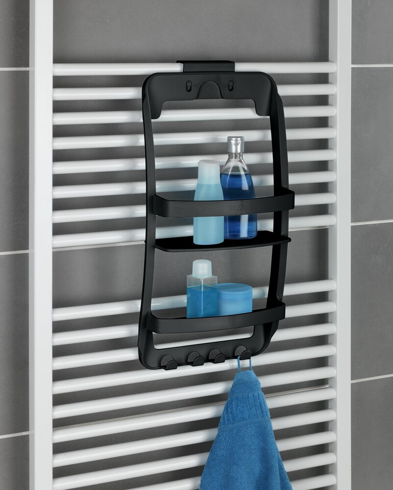 Badregal Mod. Universal, schwarz, Kunststoff, 26x54,5x11,5 cm  ohne Bohren montierbar