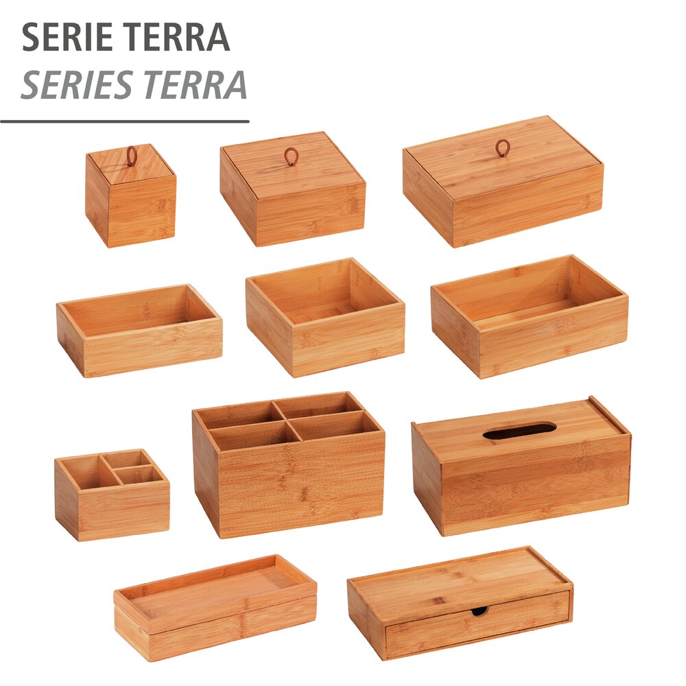 Boîte avec tiroir en bambou Terra  possibilité de rangement cachée