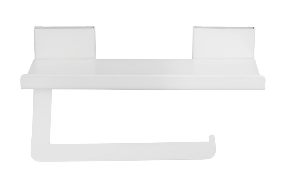 Turbo-Loc® Toilettenpapierhalter Mod. Ovaro White matt  Edelstahl, mit Ablage