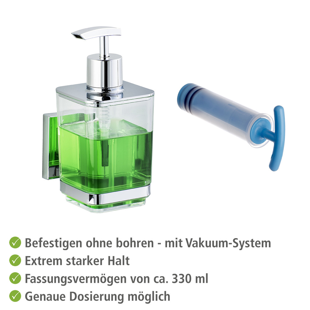 Vacuum-Loc® Edelstahl Seifenspender Mod. Quadro  Befestigen ohne bohren