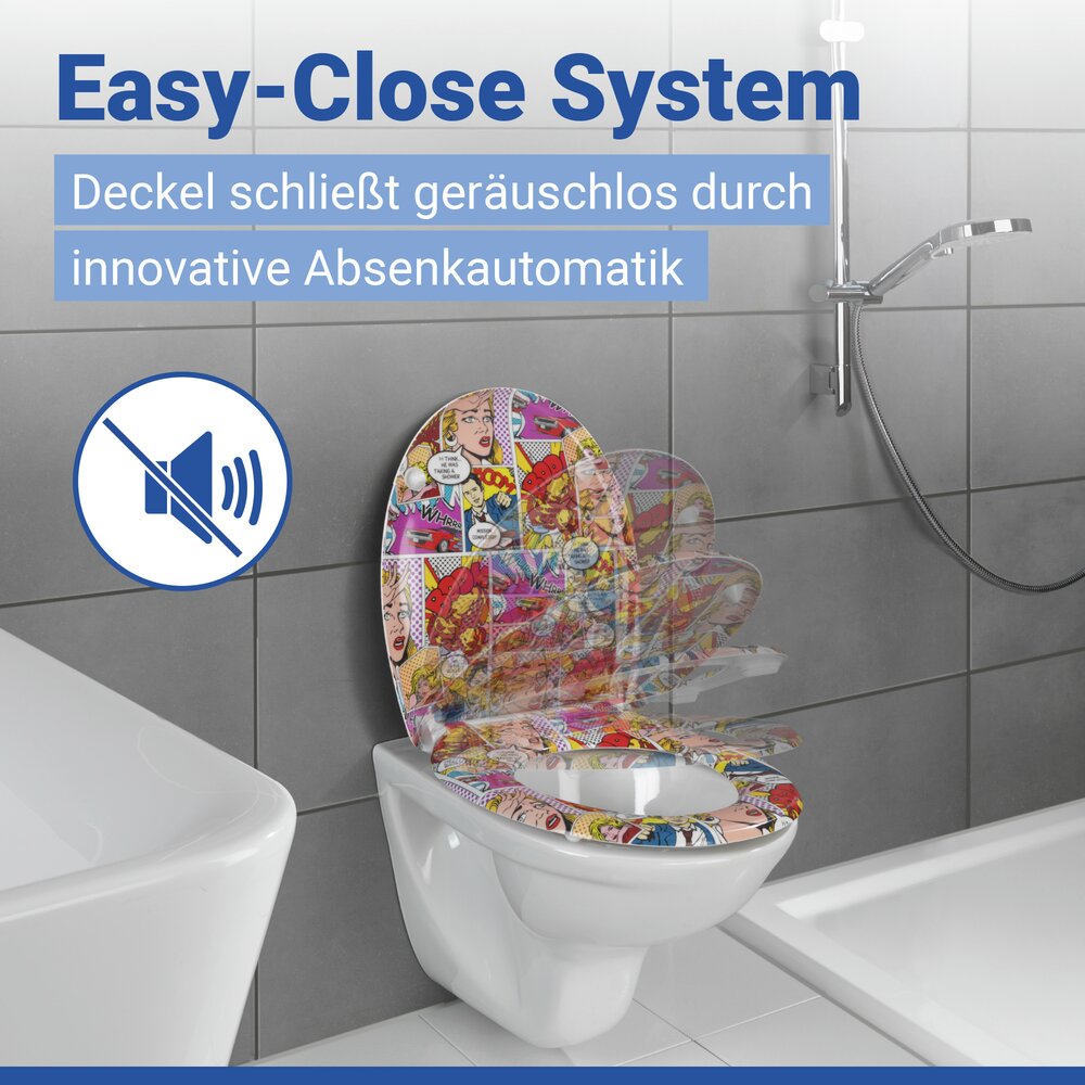 WC Sitz Mod. Pop-Art  Toilettendeckel mit Motiv und Absenkautomatik