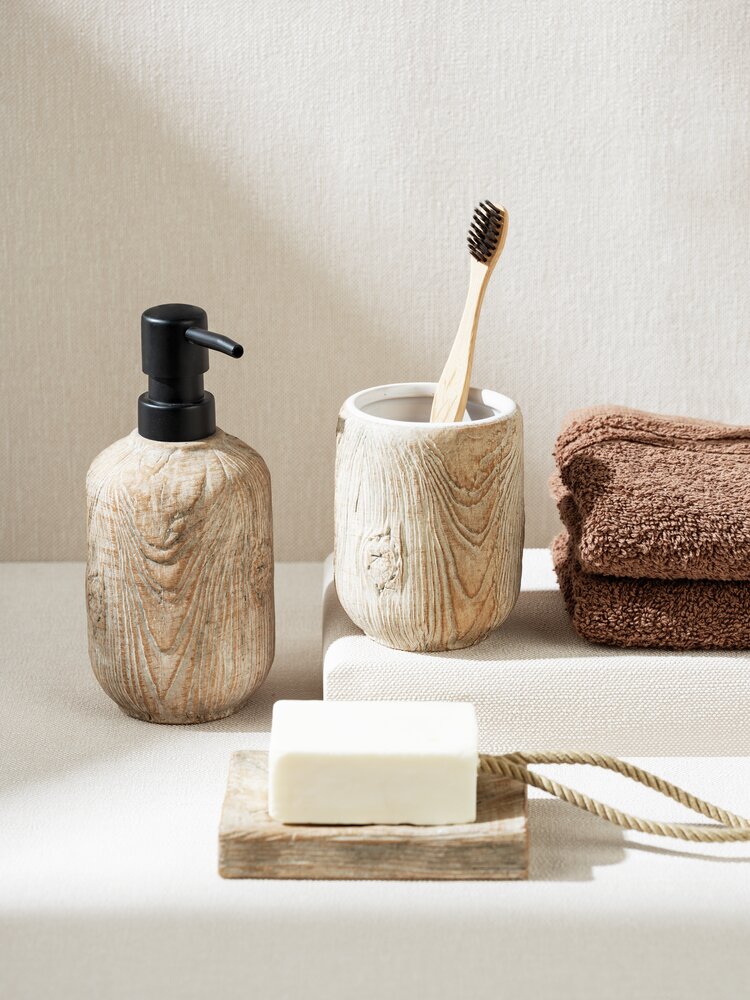 Seifenspender Mod. Florio  aus Keramik in Holz-Optik