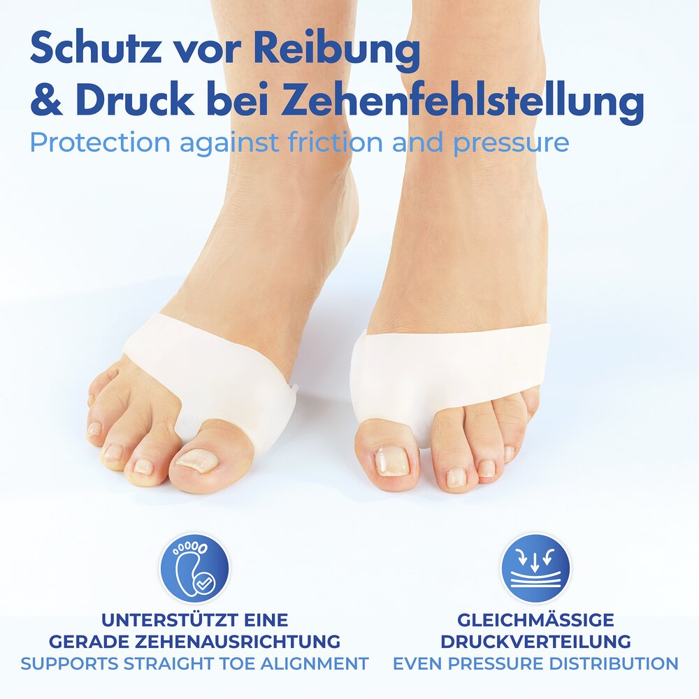 Hallux Gel-Schutz 2in1, 2 Paar  schützt vor Reibung und Druck