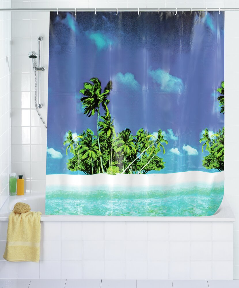 Duschvorhang Mod. Palmenstrand, 180 x 200 cm  180 x 200 cm