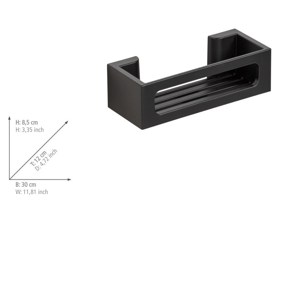 Turbo-Loc® Wandablage Mod. Bralia, Schwarz  Befestigen ohne bohren