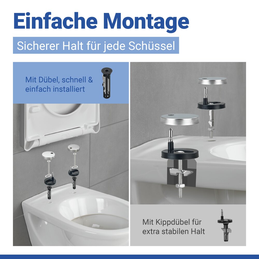 WC Sitz Mod. Sindia Weiß  stabiler Toilettensitz mit Absenkautomatik