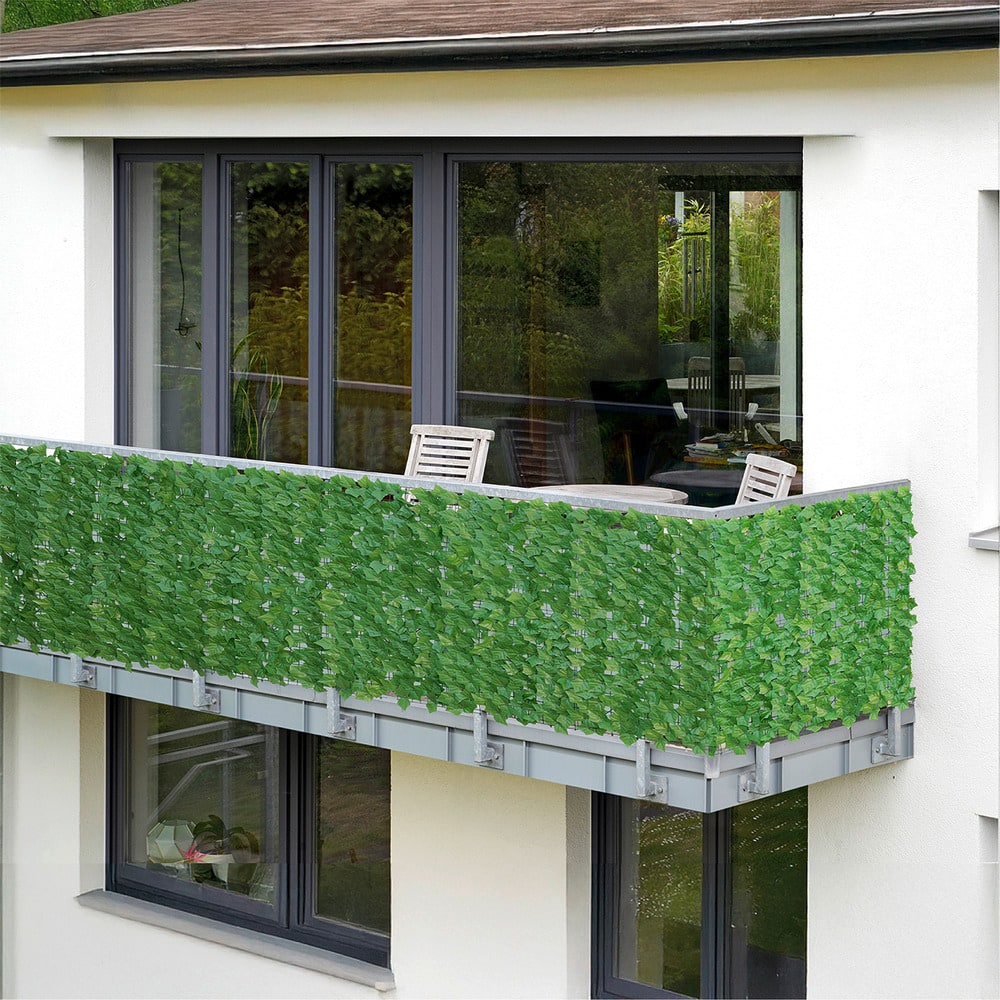 Sichtschutzmatte Efeu 3x1m, grün, Kunststoff, 100x300 cm  pflegeleicht und wetterbeständig