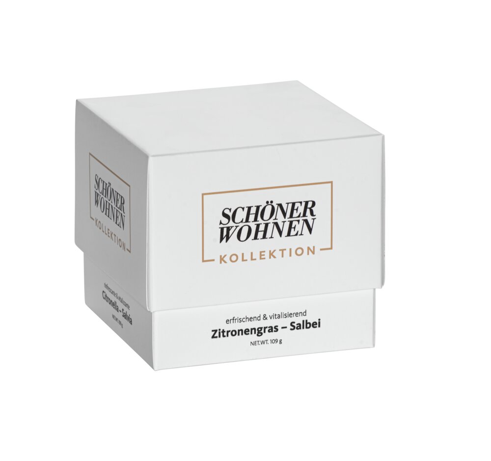 Collection SCHÖNER WOHNEN Bougie parfumée Mod. Lemongrass S, lot de 2  Durée de combustion : 20 - 25 heures