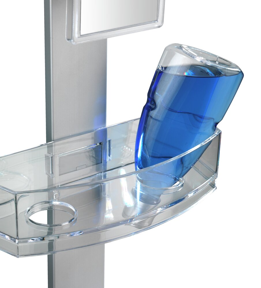 Valet de douche Premium  2 rangements, 1 crochet en acier inox