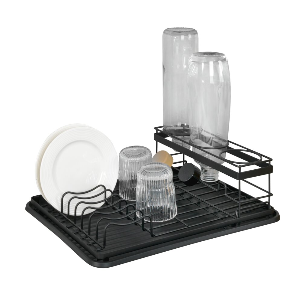 Egouttoir à vaisselle avec porte-bouteilles Amy  composants amovibles de manière flexible