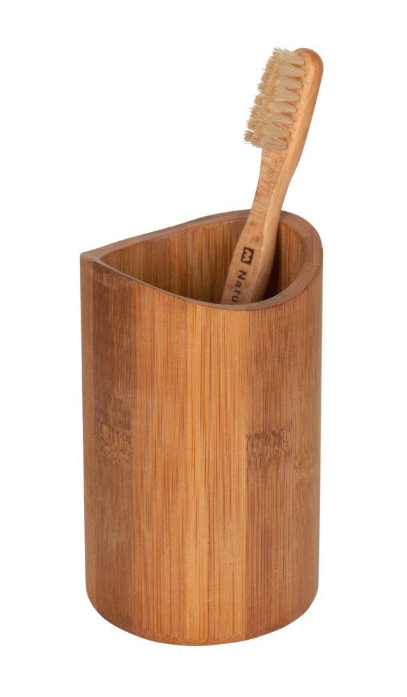 Porte-brosse à dents mod. Bedollo, naturel, bambou, Ø8x11,5 cm  design moderne et écologique