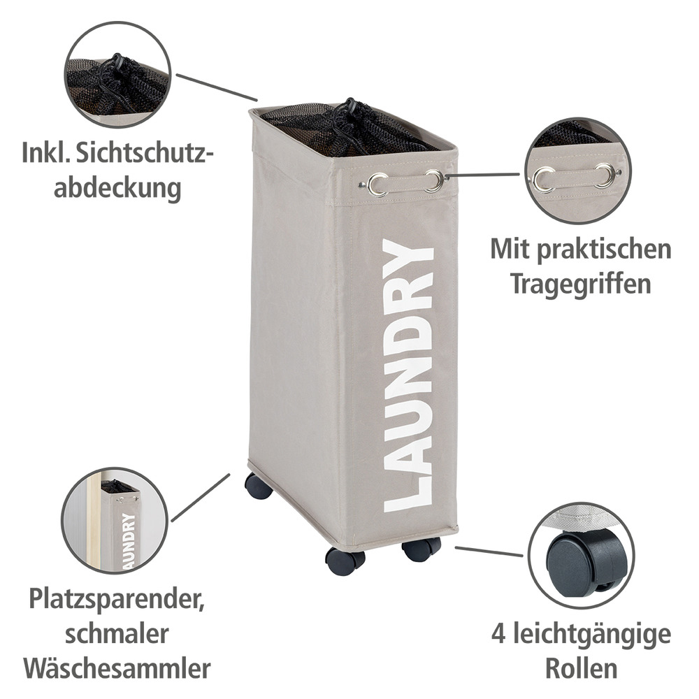 Wäschesammler Mod. Corno Taupe  Wäschekorb, 43 l