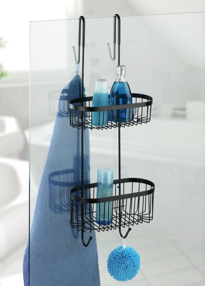 Étagère de douche Classic Plus Black Serino, 2 paniers  Protection anti-rouille grâce à un revêtement noir spécial