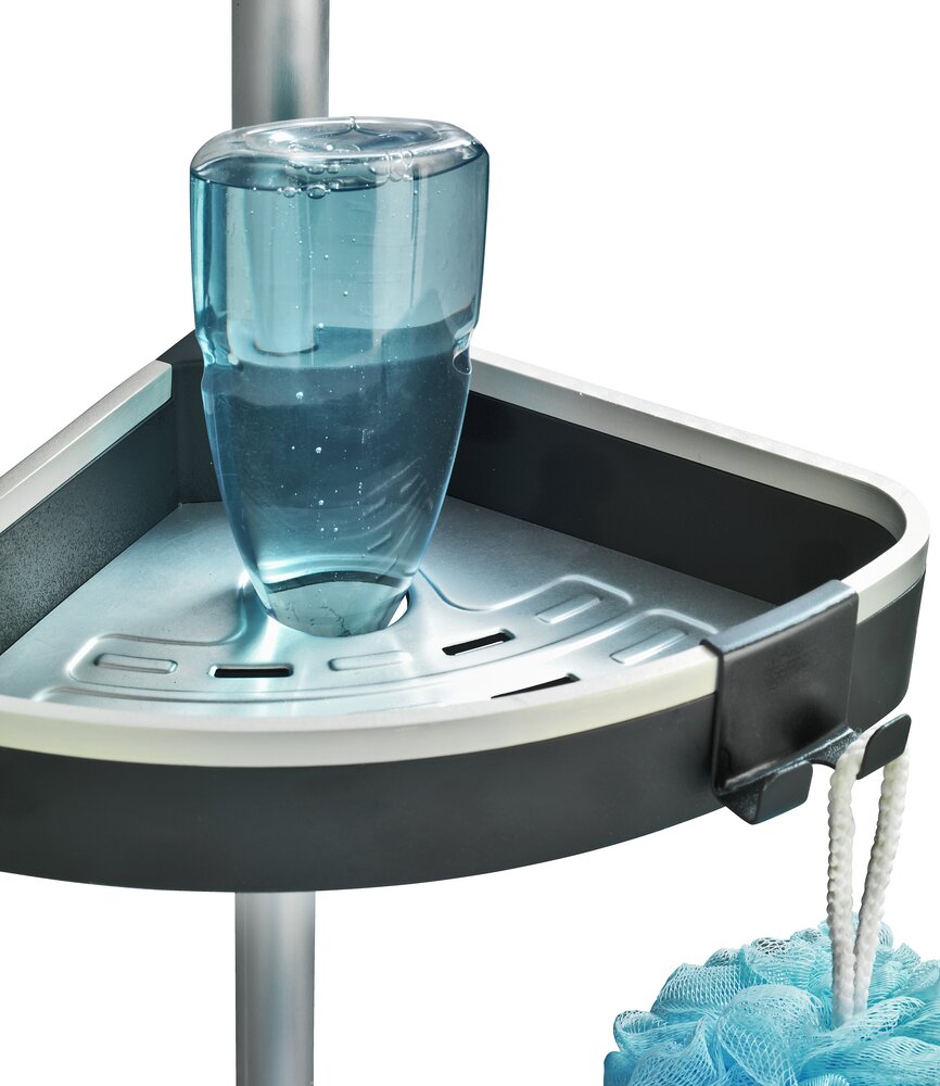 Teleskop Duschecke Mod. Wave  mit 3 Ablagen und Spiegel