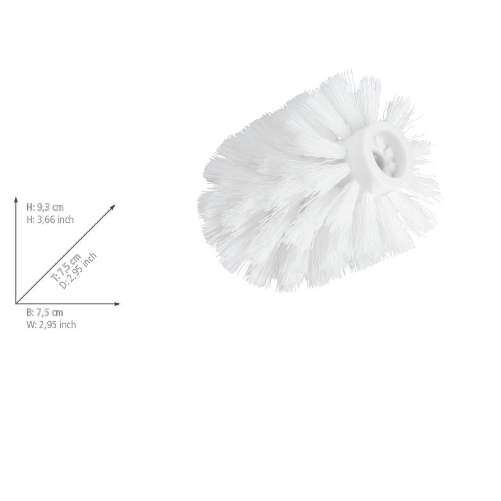 Ersatzbürste WC-Garnitur Weiß Ø 7,5 cm  Aus Kunststoff