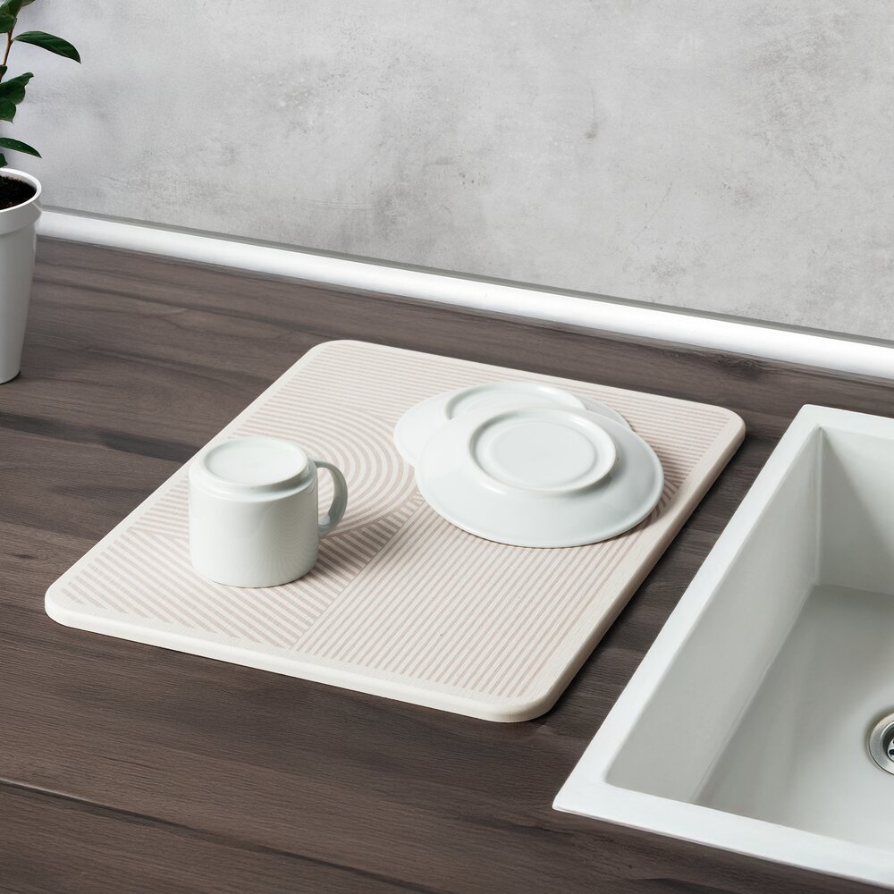Draineermat Mod. Damon, beige, diatomiet, 40x30 cm