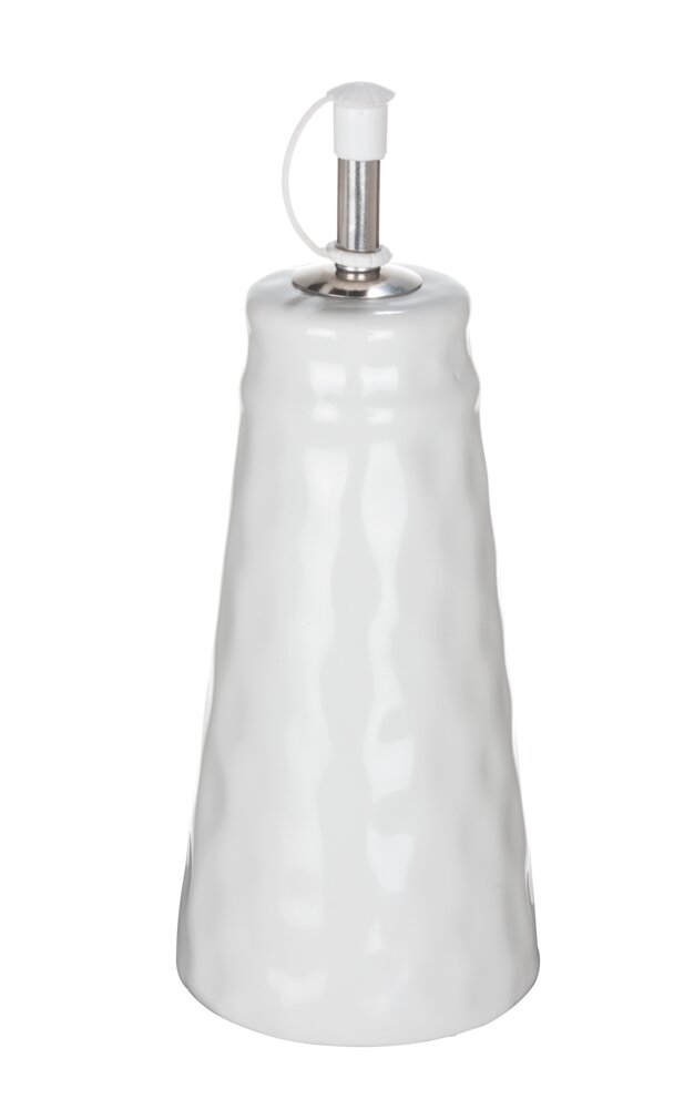 Distributeur d'huile Mod. Adelle, blanc, céramique, inox, 0,325L, Ø8x20 cm  en céramique, étanche à l'air