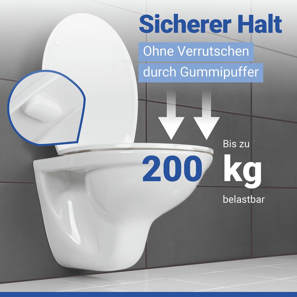 Premium WC-Sitz Mod. Kos Weiß  mit Absenkautomatik
