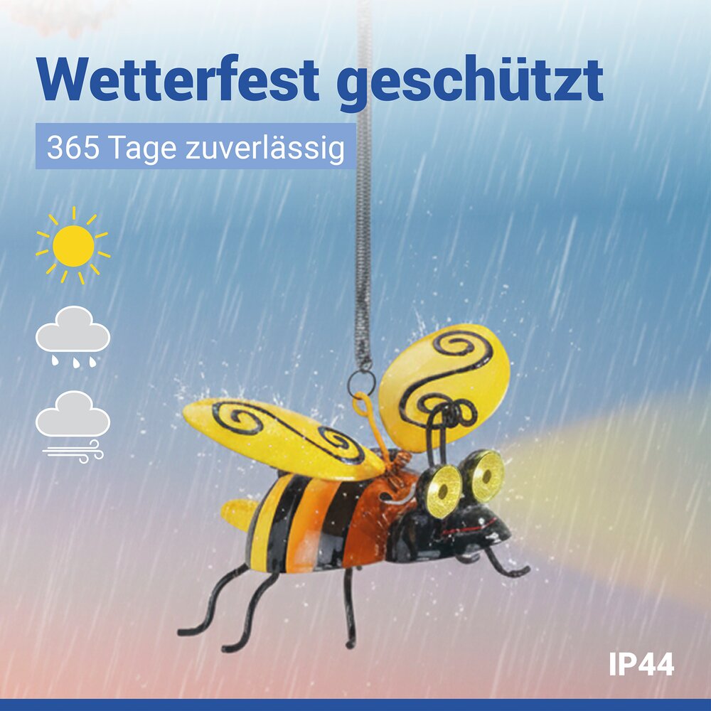 LED Bienenanhänger Solar  dekorative Gartenbeleuchtung