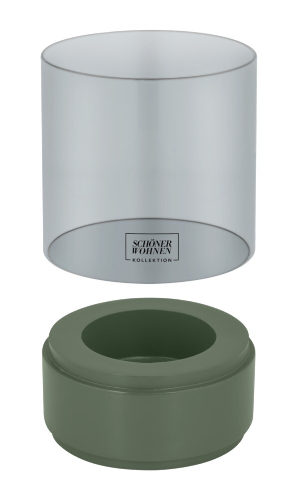 Bougeoir Mod. Canvel M, Vert  Verre pour bougie chauffe-plat, intérieur & extérieur