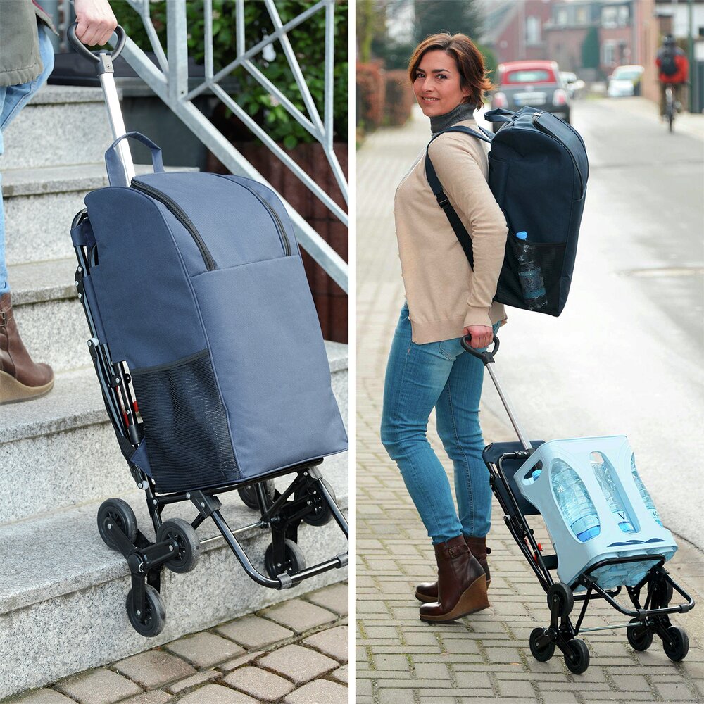 Einkaufstrolley mit Sitz  Dreirad-System fürs Treppensteigen