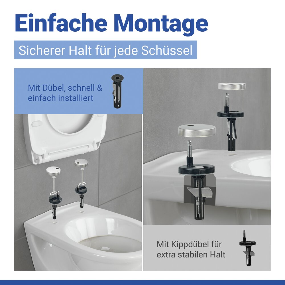 Abattant WC Mod. Mascali  avec frein de chute et surface avec relief