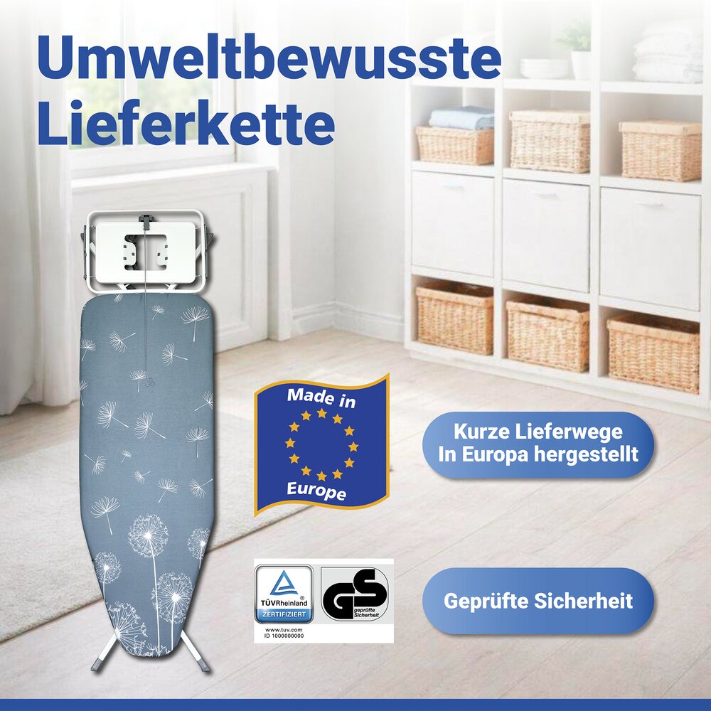 XXL Bügelbrett Mod. Professional  extrabreit, geeignet für Dampfbügelstationen
