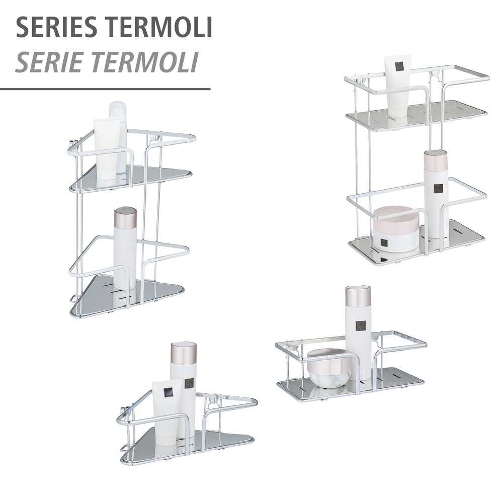 Roestvrij stalen wandplank Termoli 2 planken