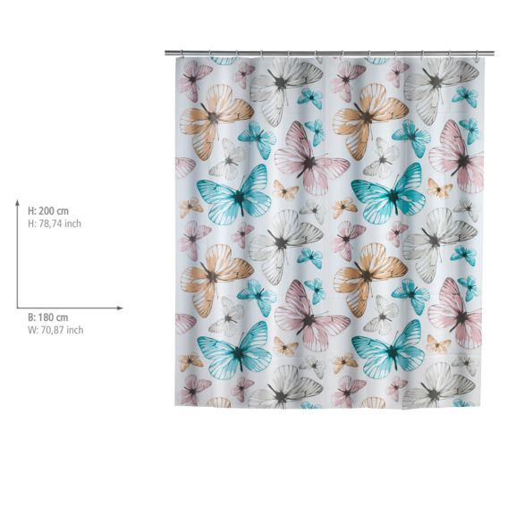 Rideau de douche Butterfly  180 x 200 cm