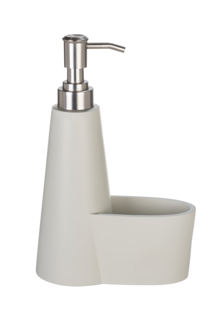 Spülmittelspender Mod. SIMRA, creme/silber, Polyresin, 0,3L, 14,5x22,5x8 cm  mit Schwammablage