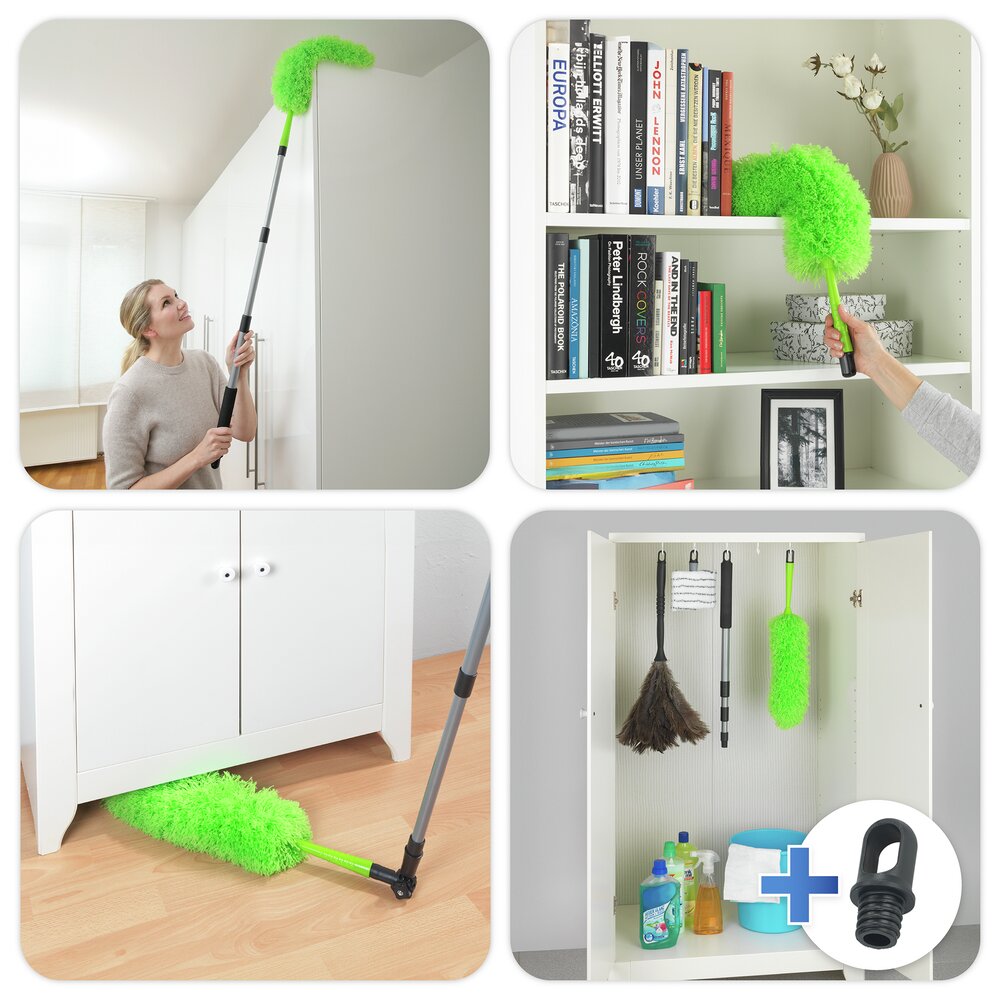 Mikrofaser-Staubwedel mit Teleskopstiel und Knickgelenk  antistatische Fasern