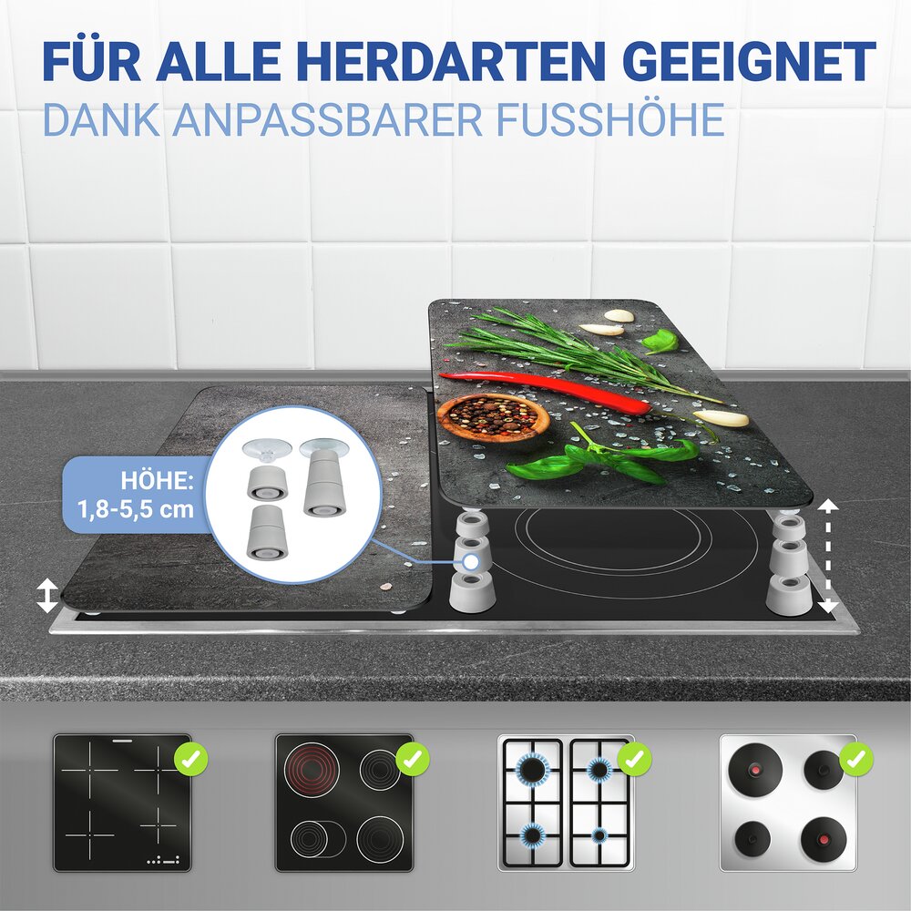 Herdabdeckplatte Universal Mod. Rosmarin, 2er Set  für alle Herdarten geeignet