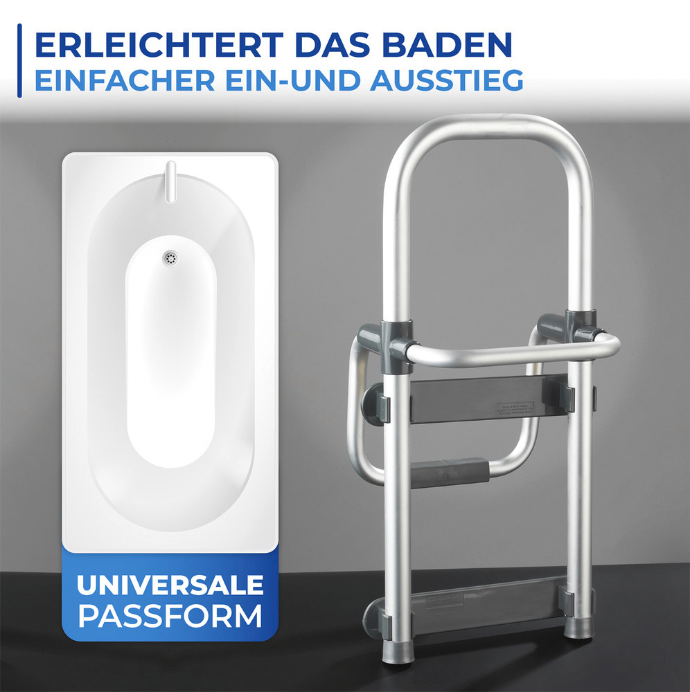 Badewannen-Einstiegshilfe Mod. Secura Silber  verstellbar