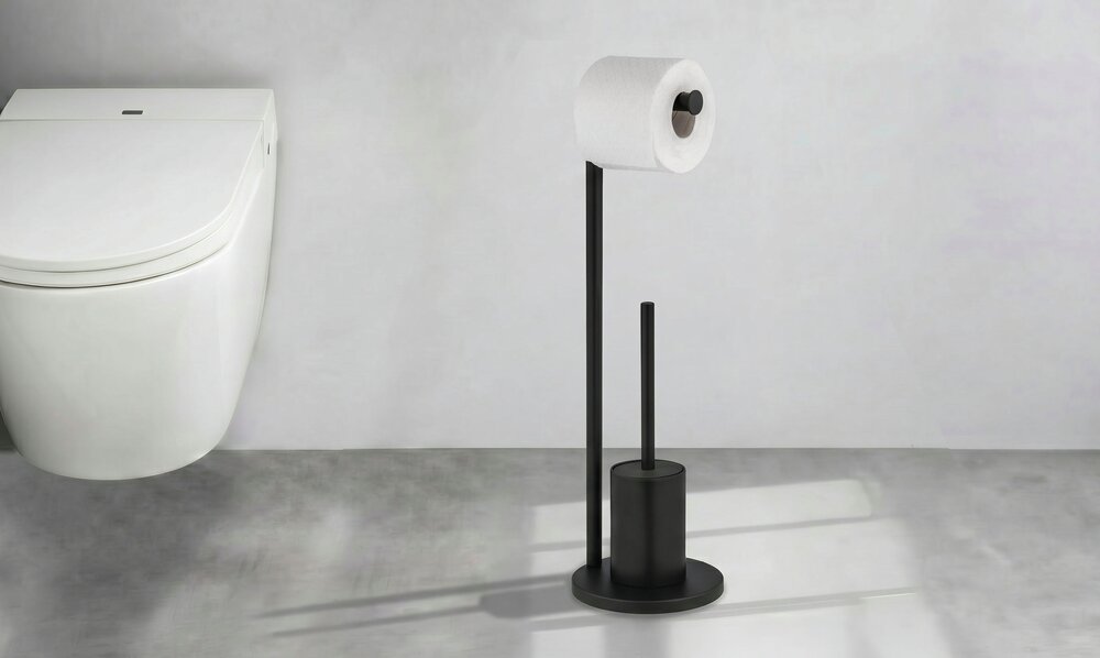 Stand WC-Garnitur Mod. Ferla  mit WC-Papierrollenhalter und WC-Bürste