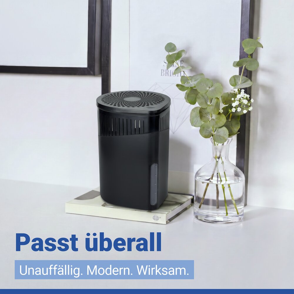 Déshumidificateur Mod. Drop Noir 1000 g, set de 2  pour des pièces jusqu’à environ 80 m³